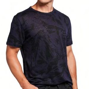 7 For All Mankind blue Palm Print Linen Tee (Medium)